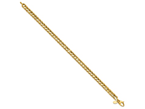 14K Yellow Gold Polished Fancy 8.5-inch Bracelet - 1D8G1A | JTV.com