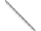 Rhodium Over 14k White Gold 0.7mm Solid Cable 14 Inch Chain