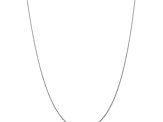 Rhodium Over 14k White Gold 0.7mm Solid Cable 14 Inch Chain