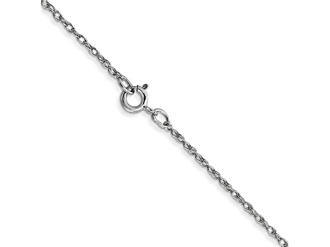 Rhodium Over 14k White Gold 0.7mm Solid Cable 14 Inch Chain