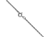 Rhodium Over 14k White Gold 0.7mm Solid Cable 14 Inch Chain