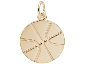 14K Yellow Gold Basketball Charm