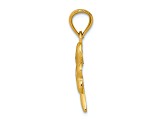 14k Yellow Gold Diamond-Cut and Brushed Shamrock Pendant