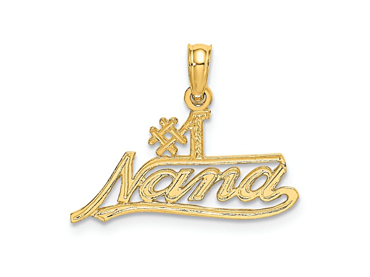 10K Yellow Gold Textured Number 1 NANA Script Charm - 1D9MPA | JTV