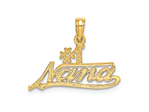 10K Yellow Gold Textured Number 1 NANA Script Charm