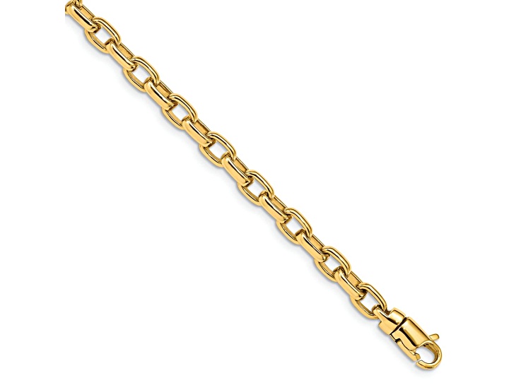 14k Yellow Gold 5mm Hand-polished Fancy Link Bracelet