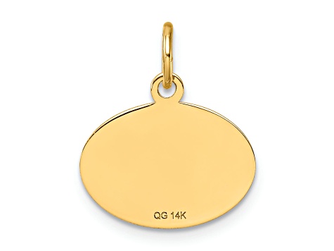 14K Yellow Gold Polished Oval CLASS OF 2024 Charm