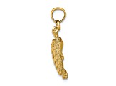 14K Yellow Gold Textured Sea Turtle Charm