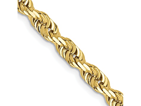 10k Yellow Gold 4.5mm Solid Diamond-Cut Quadruple Rope 20 Inch Chain