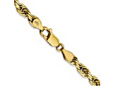 10k Yellow Gold 4.5mm Solid Diamond-Cut Quadruple Rope 20 Inch Chain