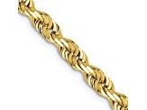 10k Yellow Gold 4.5mm Solid Diamond-Cut Quadruple Rope 26 Inch Chain