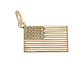14K Yellow Gold USA Flag Charm