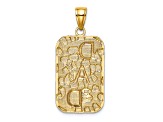 14K Yellow Gold DAD Gold Nugget Dog Tag Pendant