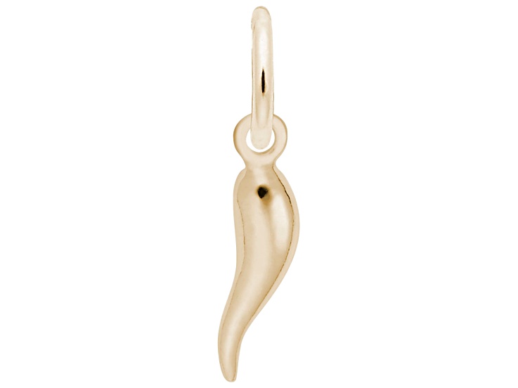14K Yellow Gold Italian Horn Charm