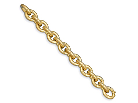 14K Yellow Gold 21mm Open Link Cable 9-inch Bracelet