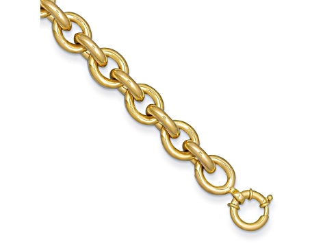 14K Yellow Gold 16.8mm Open Link Cable 8.5-inch Bracelet