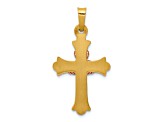 14K Yellow and Rose Gold Claddagh Cross Pendant