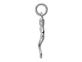 Rhodium Over 14K White Gold Jesus Charm