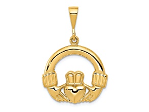 14k Yellow Gold Claddagh Pendant