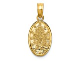 14K Yellow Gold with White Rhodium Miraculous Medal Charm