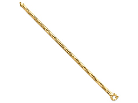 14k Yellow Gold 4.9mm Polished Fancy Herringbone Link Bracelet