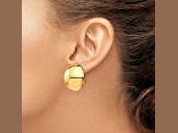 14k Yellow Gold 24mm Half Ball Non-pierced Stud Earrings