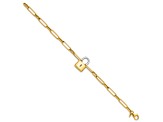 14K Two-tone Fancy Link with Lock Bracelet