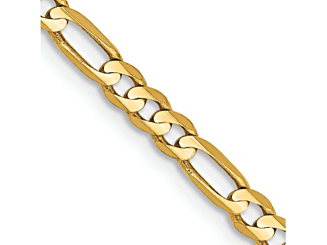 10k Yellow Gold 3mm Solid Concave Figaro 16 Inch Chain