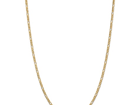 10k Yellow Gold 3mm Solid Concave Figaro 16 Inch Chain
