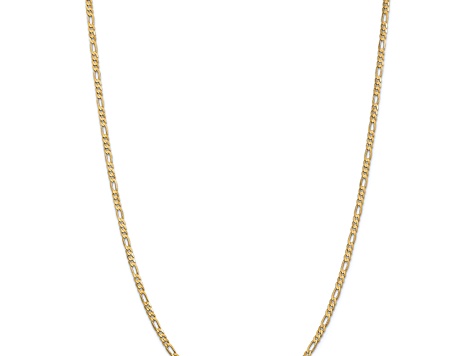 10k Yellow Gold 3mm Solid Concave Figaro 18 Inch Chain