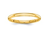 14K Yellow Gold Polished 2mm Band