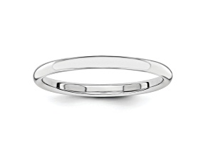 14K White Gold Polished 2mm Band