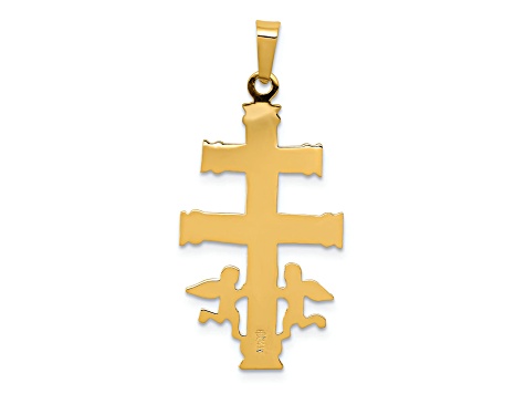 14K Yellow and White Gold Cara Vaca Crucifix Pendant