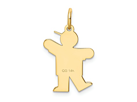 14k Yellow Gold Satin Boy with Cap on Left Charm