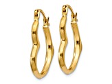 14k Yellow Gold 11/16" Heart Hoop Earrings