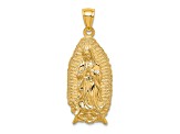 14K Yellow Gold Polished and Textured Guadalupe Pendant