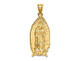 14K Yellow Gold Polished and Textured Guadalupe Pendant