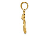 14k Yellow Gold Satin and Diamond-Cut Cat pendant