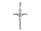 Rhodium Over 14k White Gold Textured Crucifix Pendant