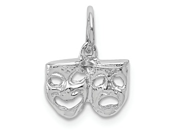 Picture of Rhodium Over 14k White Gold Comedy and Tragedy Charm