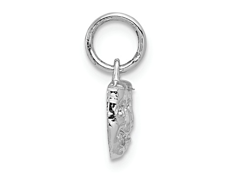 Rhodium Over 14k White Gold Comedy and Tragedy Charm