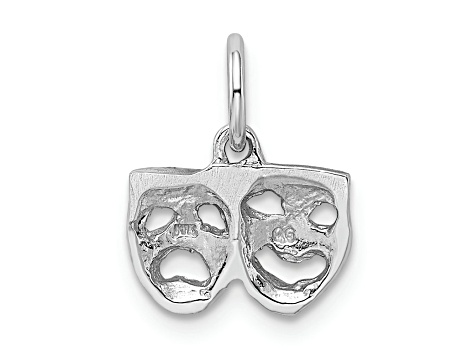 Rhodium Over 14k White Gold Comedy and Tragedy Charm