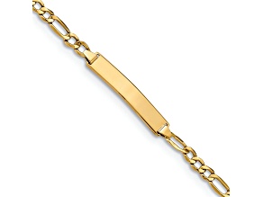14k Yellow Gold Semi-Solid Figaro Link ID Bracelet