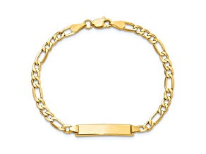 14k Yellow Gold Figaro Link ID Bracelet