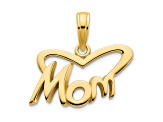 14k Yellow Gold Mom Heart Pendant
