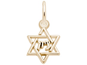 14K Yellow Gold Star of David Charm