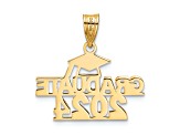 14K Yellow Gold Polished GRADUATE 2024 Under Cap Charm