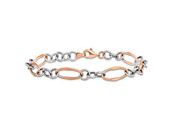 Picture of 14K Two-tone Gold Polished 8mm Fancy Link Bracelet