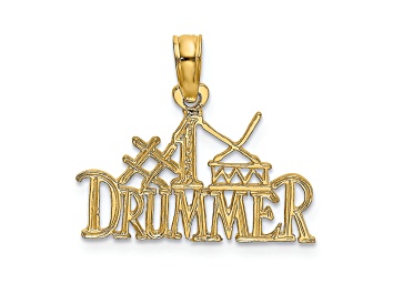 Picture of 14k Yellow Gold Textured #1 Drummer pendant