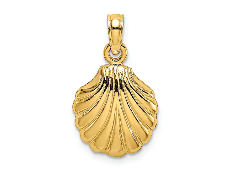 10K Yellow Gold Polished Scallop Shell Charm - 1DKN4A | JTV